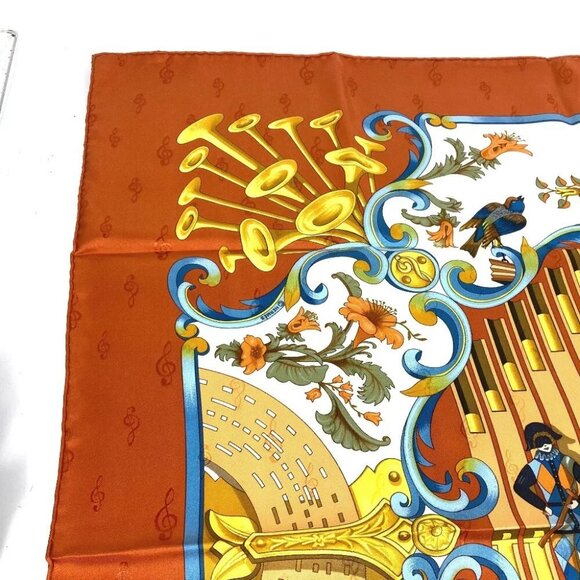 HERMES Carre90 ORGAUPHONE AND MECHANIQUES instruments Scarf Unused - Picture 2 of 14